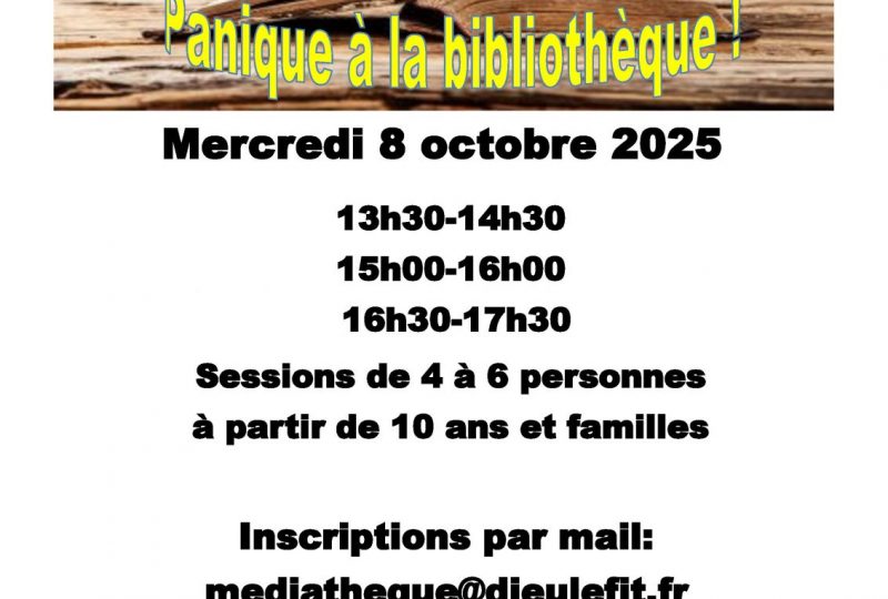ESCAPE GAME « Panique dans la bibliothèque » ​​pour enfants à partir de 10 ans et familles. à Dieulefit - 0