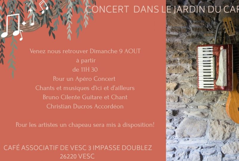Concert dans le jardin du café à Vesc - 0