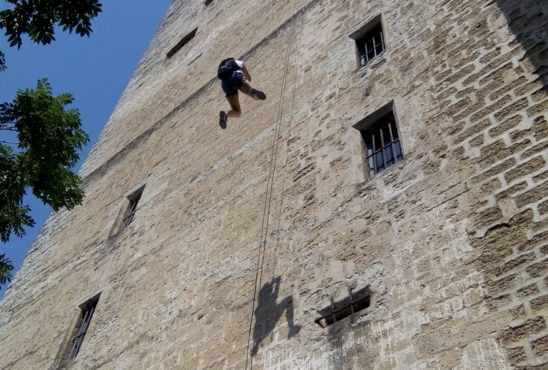 Abseiling from the Tour de Crest à Crest - 3