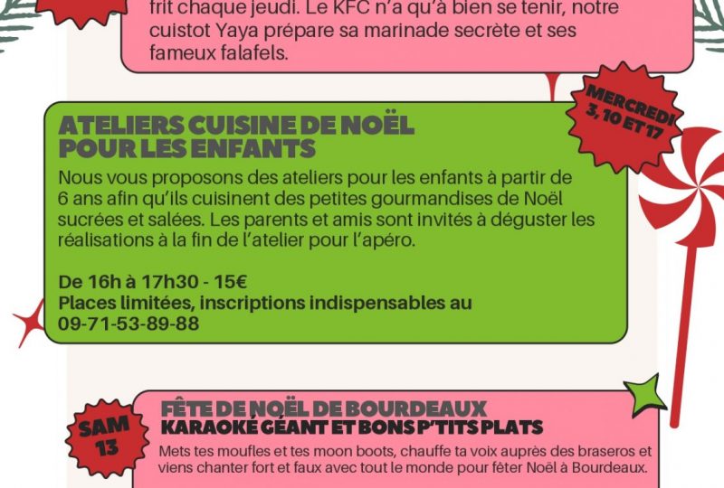 Atelier cuisine de Noël pour les enfants à Bourdeaux - 0