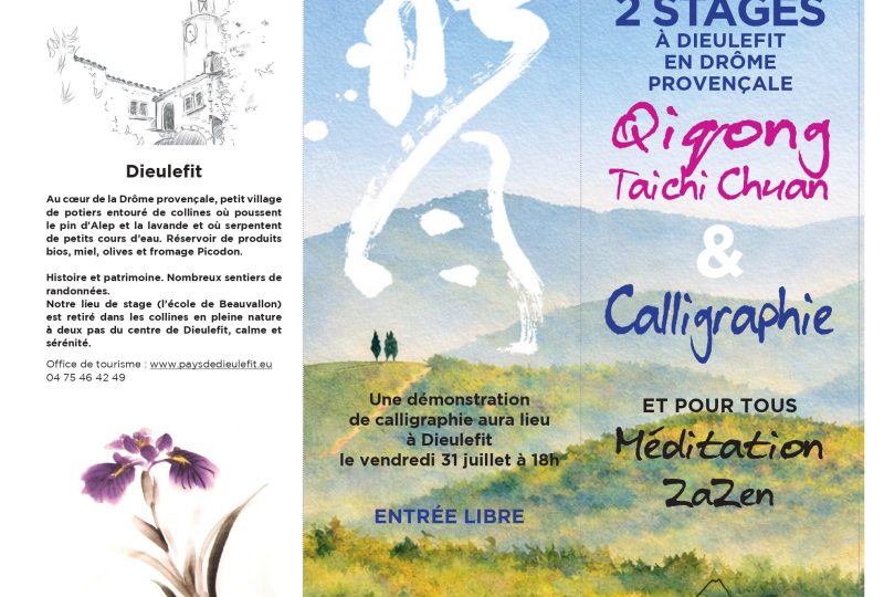 Calligraphie Qiqong et Taichi Chuan 2 Stages 26 juillet /1er août 2026 à Dieulefit - 0