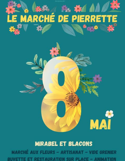 Le marché de Pierrette – Marché aux fleurs et vide-grenier – 26è édition à Mirabel-et-Blacons - 0