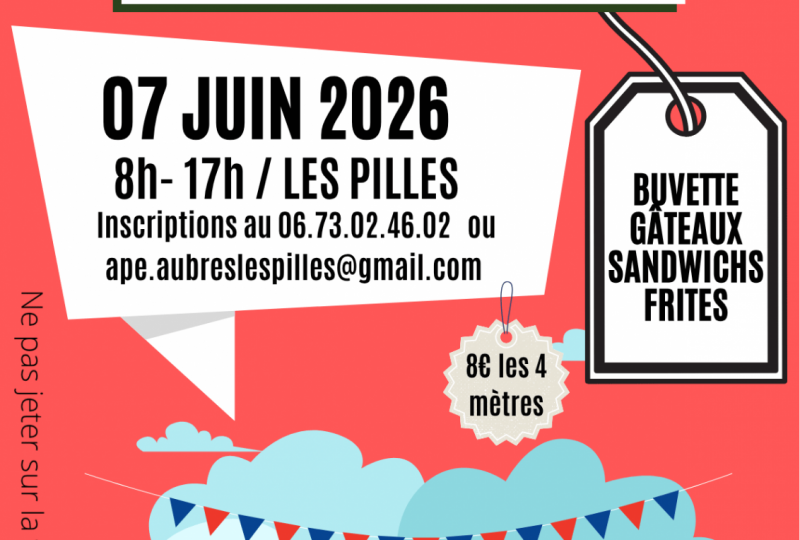 Vide grenier de l’école d’Aubres et Les Pilles à Les Pilles - 0