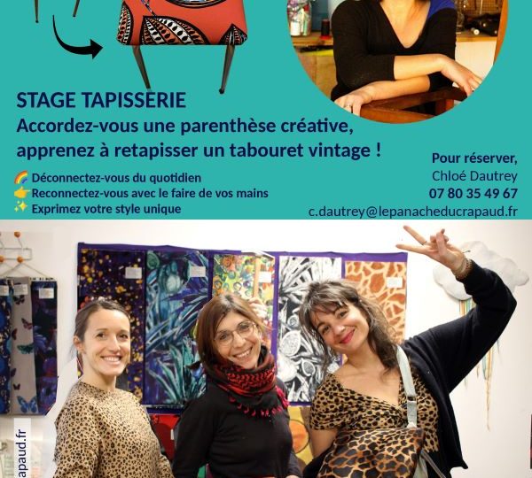 Stage de tapisserie : retapissez un tabouret vintage à Pont-de-Barret - 0