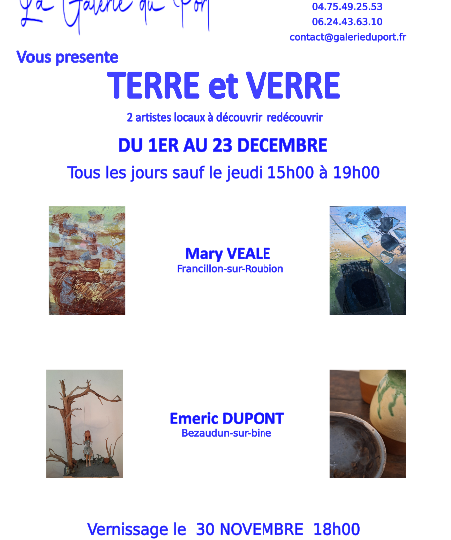 Exposition “Terre et Verre” à la Galerie du Port à Le Poët-Célard - 0