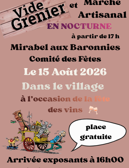 Vide grenier et marché artisanal nocturne à Mirabel-aux-Baronnies - 0