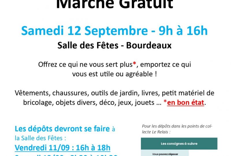 Marché gratuit à Bourdeaux - 0