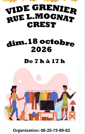 Vide grenier de la rue Mognat à Crest - 0