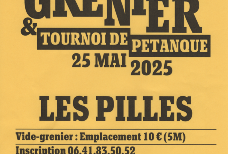 Vide grenier et tournoi de pétanque à Les Pilles - 0
