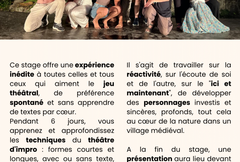 Improvisions, stage de théâtre d’impro à La Bégude-de-Mazenc - 1
