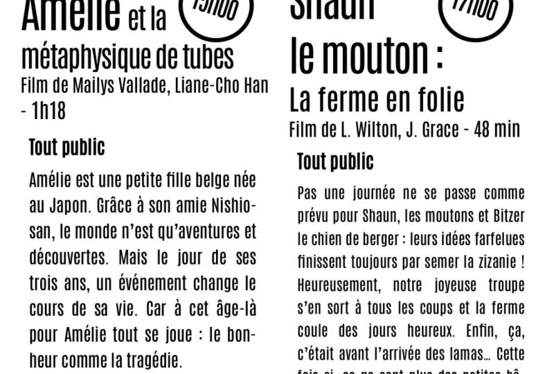 Ciné-goûter «  Shaun le mouton : La ferme en folie » à Bourdeaux - 1