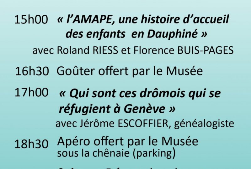 Journée du musée  – Conférence : Amape, une maison d&rsquo;accueil protestante dans le Dauphiné à Dieulefit - 0